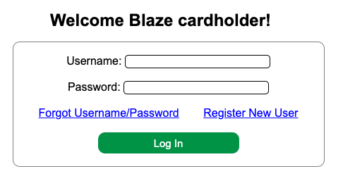 Blaze Mastercard Login Page