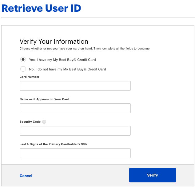 Bestbuy Reward Zone Mastercard Login User ID
