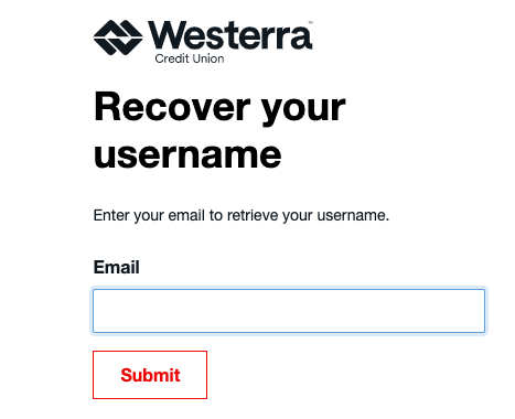 Westerra Credit Union username