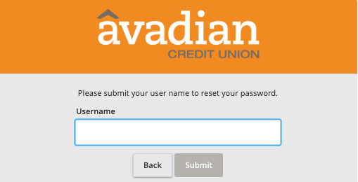 Avadian Credit Union reset information